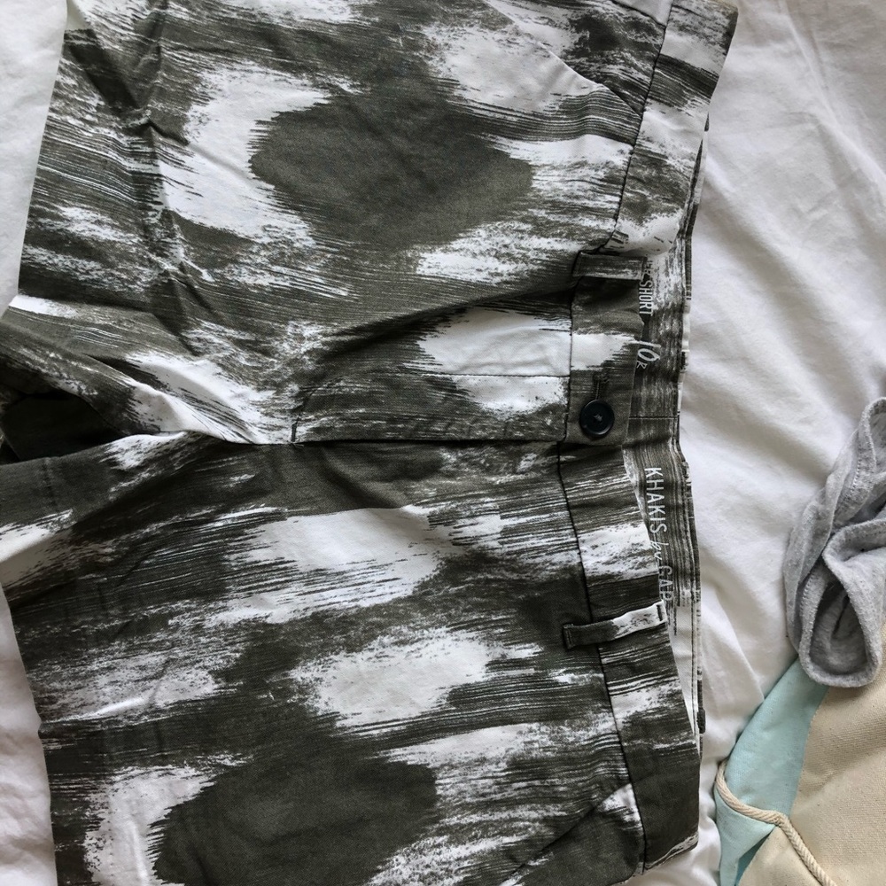 Green/ white shorts
